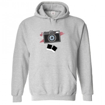 Camera With Pictures Classic Unisex Kids and Adults Pullover Hoodie For Photographers